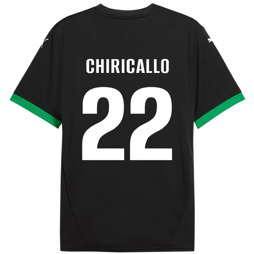 Vaikiškas Giovanni Chiricallo #22 Juoda Tamsiai Žalia Namų Marškinėliai 2024/25 T-Shirt