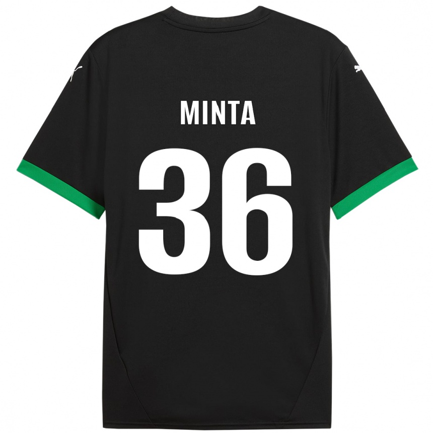 Vaikiškas Amoako Minta #36 Juoda Tamsiai Žalia Namų Marškinėliai 2024/25 T-Shirt