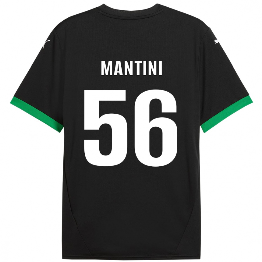 Vaikiškas Raffaele Mantini #56 Juoda Tamsiai Žalia Namų Marškinėliai 2024/25 T-Shirt