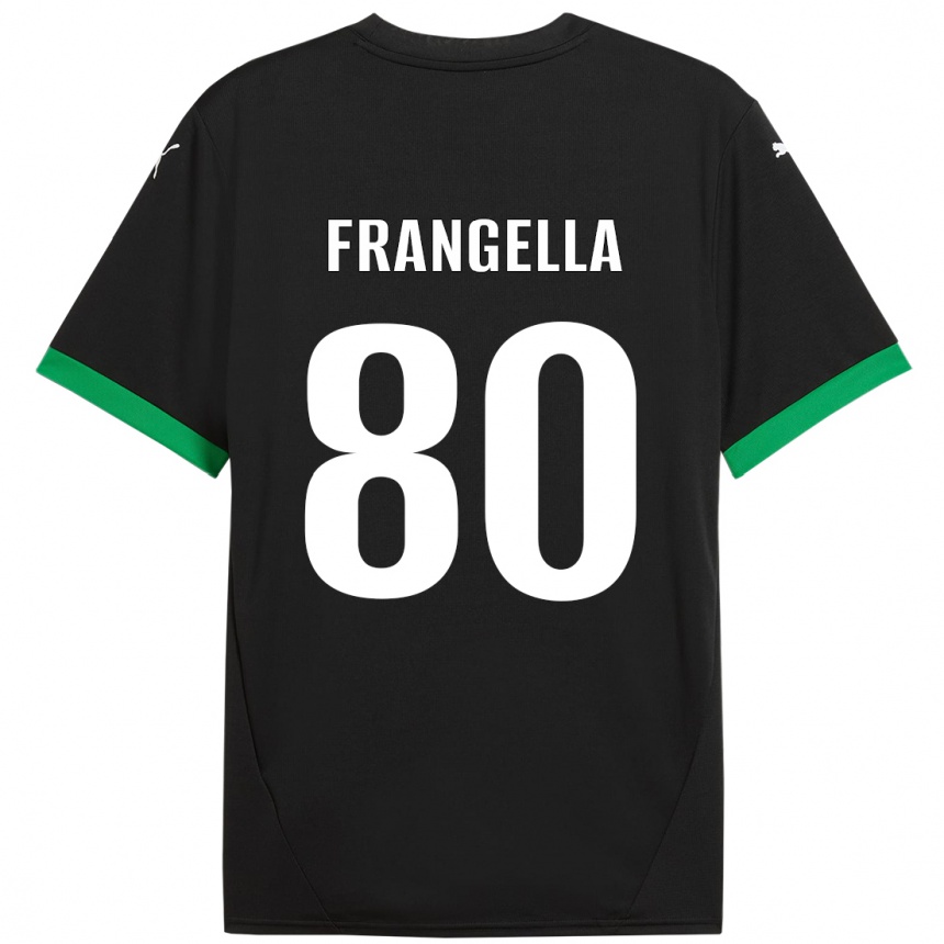 Vaikiškas Christian Frangella #80 Juoda Tamsiai Žalia Namų Marškinėliai 2024/25 T-Shirt