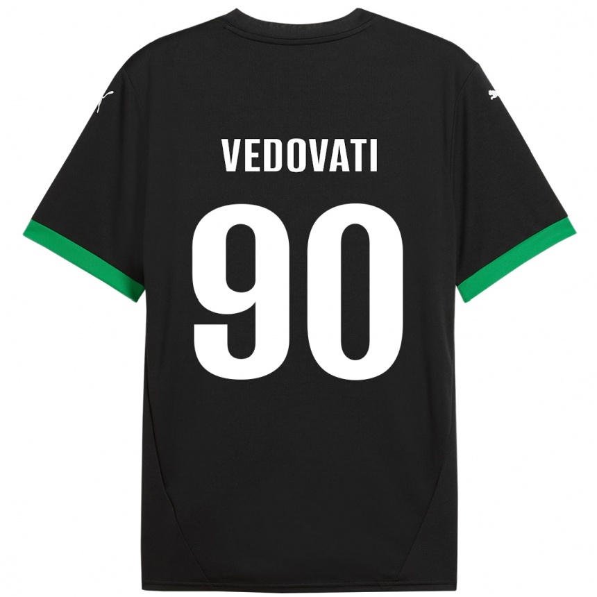 Vaikiškas Gabriele Vedovati #90 Juoda Tamsiai Žalia Namų Marškinėliai 2024/25 T-Shirt