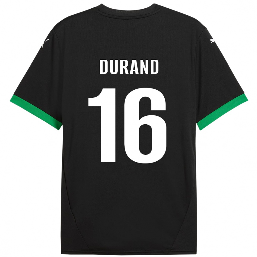 Vaikiškas Solène Durand #16 Juoda Tamsiai Žalia Namų Marškinėliai 2024/25 T-Shirt