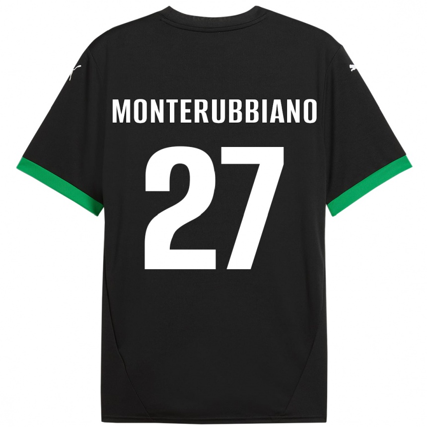 Vaikiškas Valeria Monterubbiano #27 Juoda Tamsiai Žalia Namų Marškinėliai 2024/25 T-Shirt