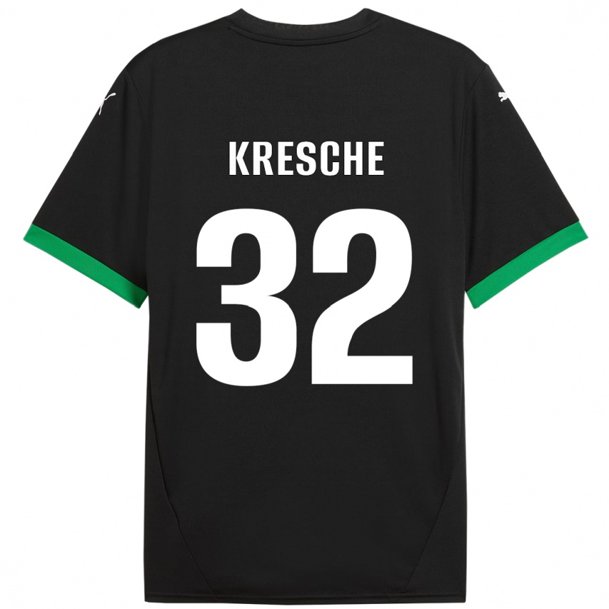 Vaikiškas Isabella Kresche #32 Juoda Tamsiai Žalia Namų Marškinėliai 2024/25 T-Shirt