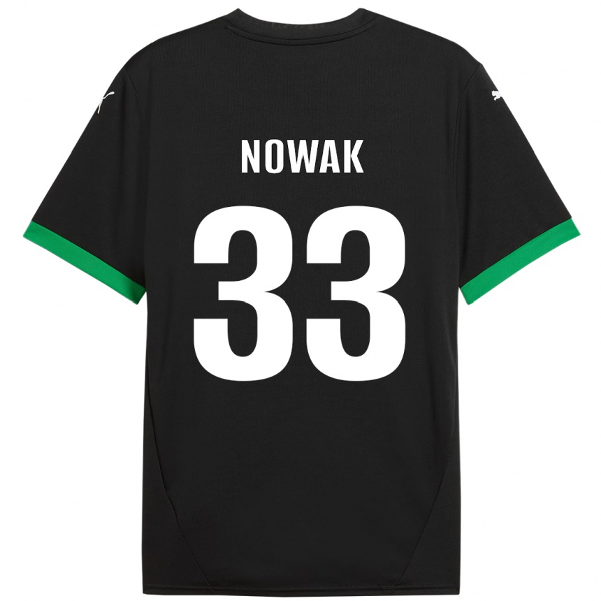 Vaikiškas Julie Nowak #33 Juoda Tamsiai Žalia Namų Marškinėliai 2024/25 T-Shirt