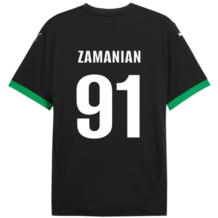 Vaikiškas Annahita Zamanian #91 Juoda Tamsiai Žalia Namų Marškinėliai 2024/25 T-Shirt