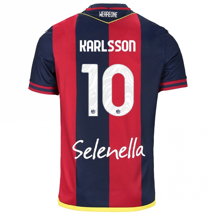 Vaikiškas Jesper Karlsson #10 Raudona Karališkoji Mėlyna Namų Marškinėliai 2024/25 T-Shirt