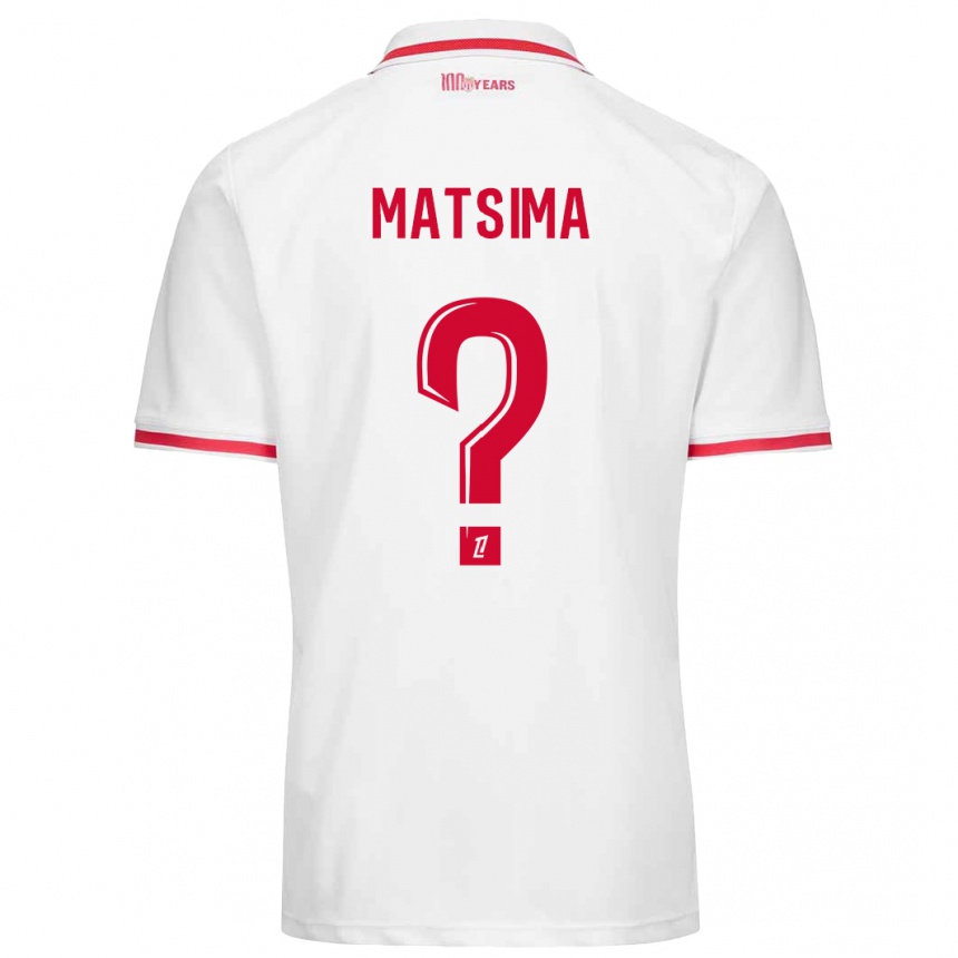 Vaikiškas Chrislain Matsima #0 Balta Raudona Namų Marškinėliai 2024/25 T-Shirt