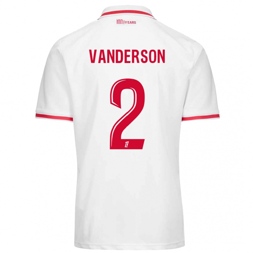 Vaikiškas Vanderson #2 Balta Raudona Namų Marškinėliai 2024/25 T-Shirt