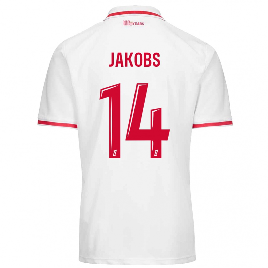 Vaikiškas Ismail Jakobs #14 Balta Raudona Namų Marškinėliai 2024/25 T-Shirt