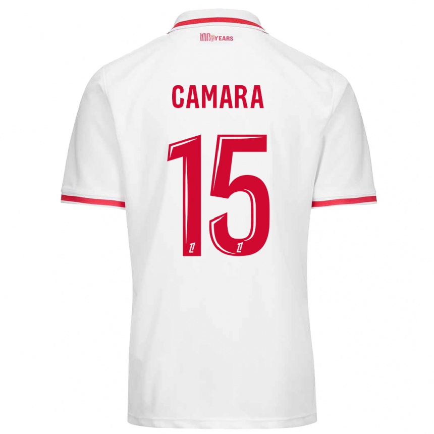 Vaikiškas Lamine Camara #15 Balta Raudona Namų Marškinėliai 2024/25 T-Shirt