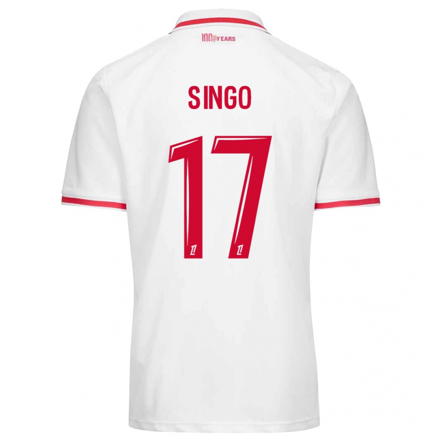 Vaikiškas Wilfried Singo #17 Balta Raudona Namų Marškinėliai 2024/25 T-Shirt