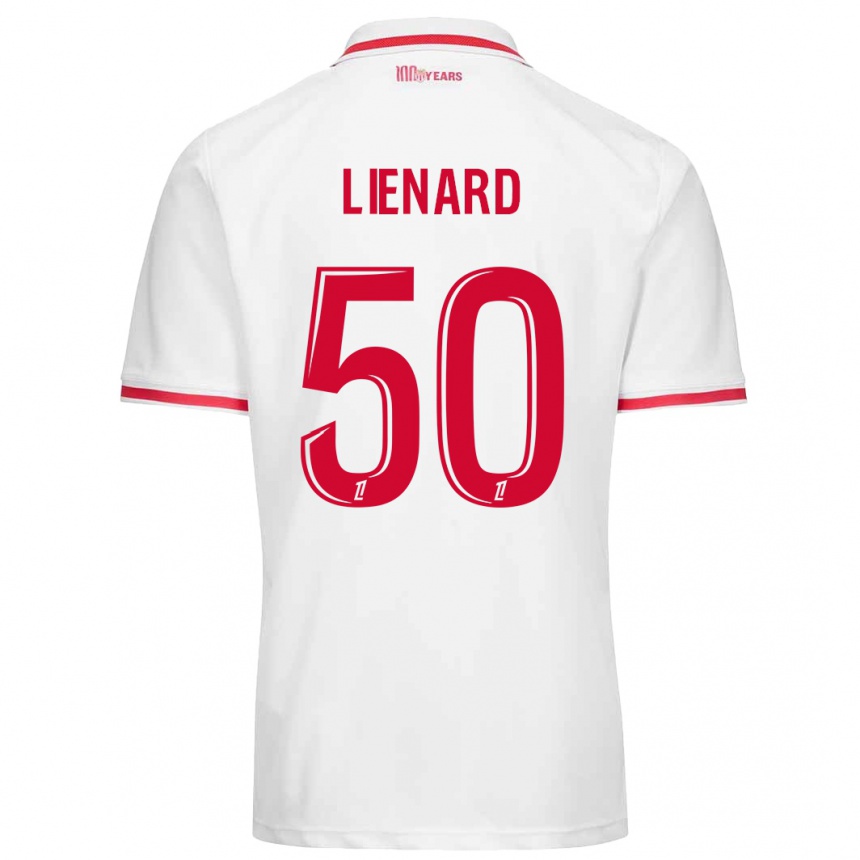 Vaikiškas Yann Lienard #50 Balta Raudona Namų Marškinėliai 2024/25 T-Shirt