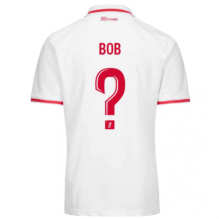 Vaikiškas Mohamed Bob #0 Balta Raudona Namų Marškinėliai 2024/25 T-Shirt