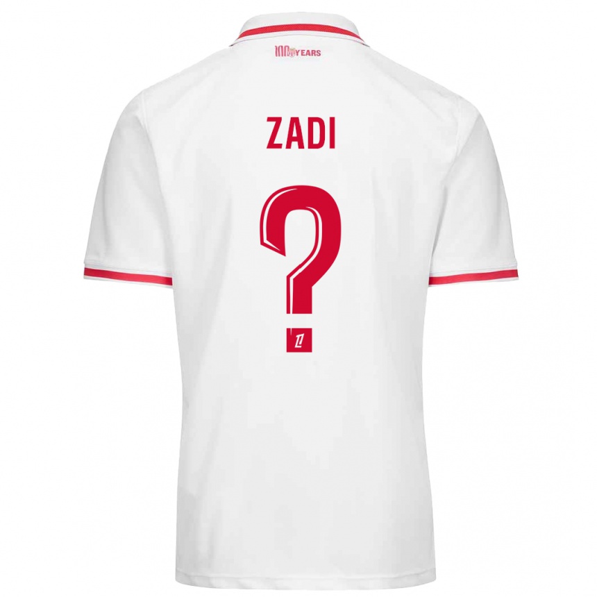 Vaikiškas Alain Zadi #0 Balta Raudona Namų Marškinėliai 2024/25 T-Shirt