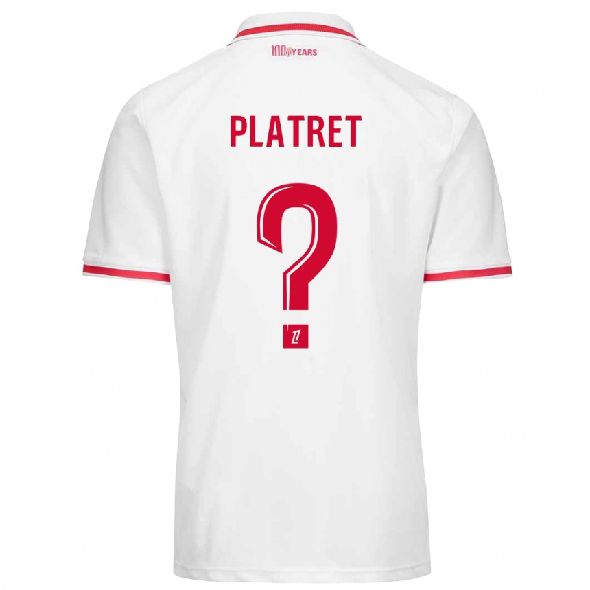 Vaikiškas Aurélien Platret #0 Balta Raudona Namų Marškinėliai 2024/25 T-Shirt