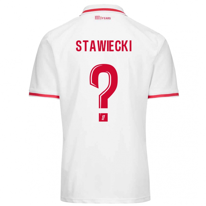 Vaikiškas Jules Stawiecki #0 Balta Raudona Namų Marškinėliai 2024/25 T-Shirt