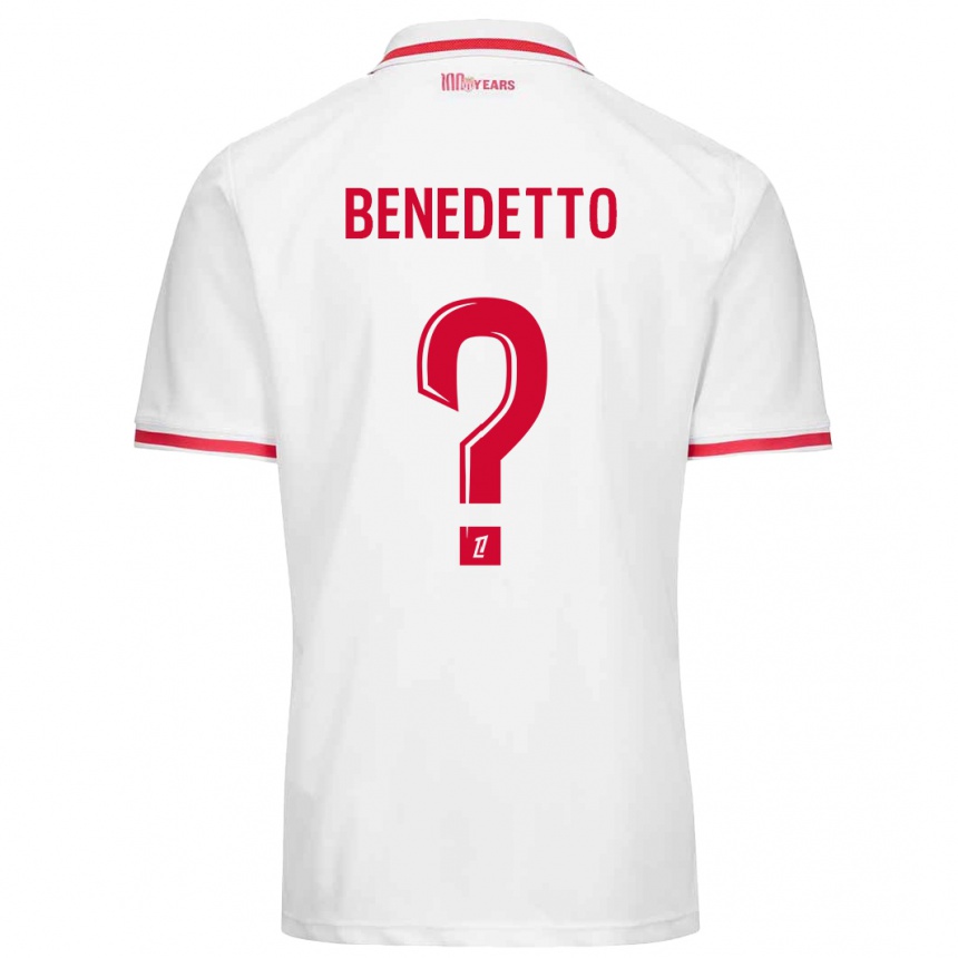 Vaikiškas Antéo Benedetto #0 Balta Raudona Namų Marškinėliai 2024/25 T-Shirt