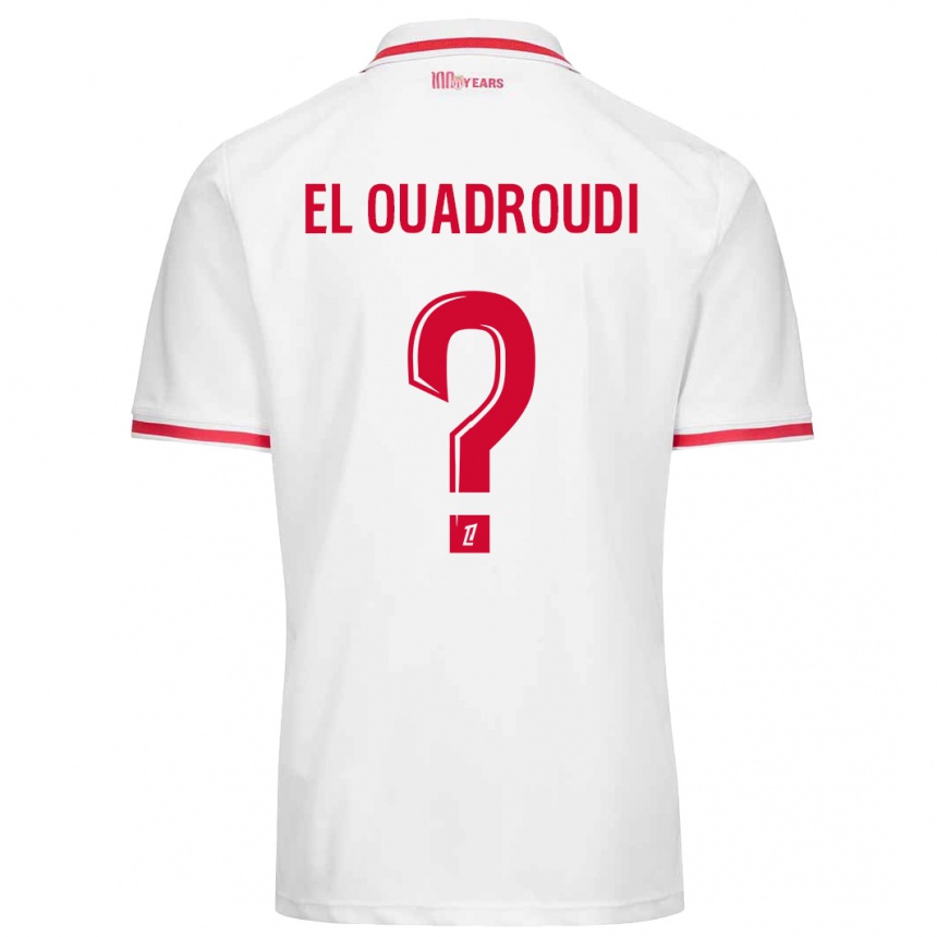 Vaikiškas Imrane El Ouadroudi #0 Balta Raudona Namų Marškinėliai 2024/25 T-Shirt