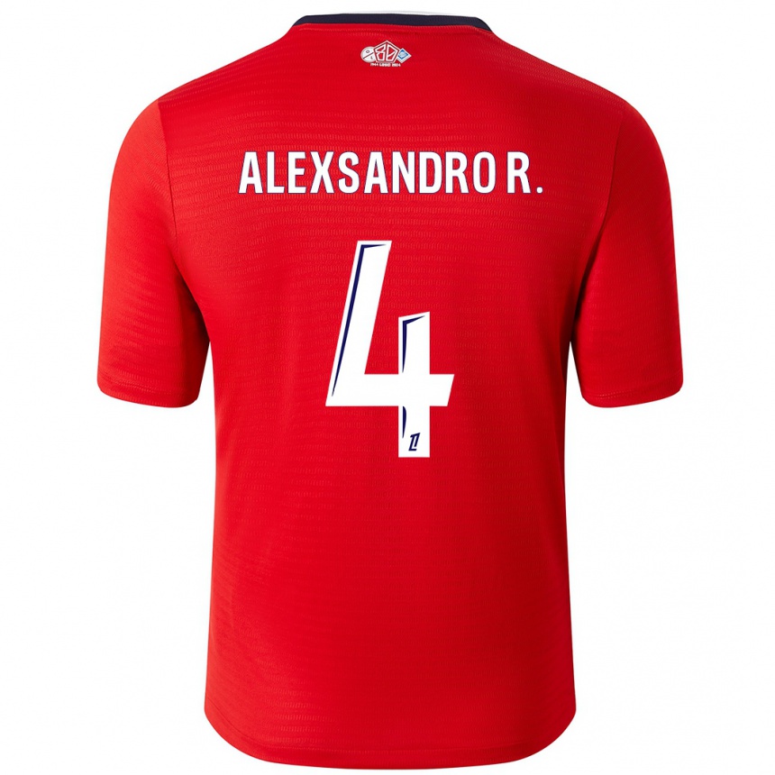 Vaikiškas Alexsandro #4 Raudona Balta Namų Marškinėliai 2024/25 T-Shirt