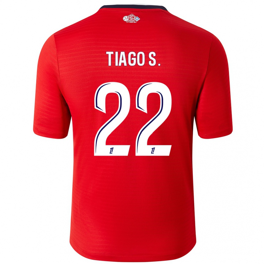 Vaikiškas Tiago Santos #22 Raudona Balta Namų Marškinėliai 2024/25 T-Shirt