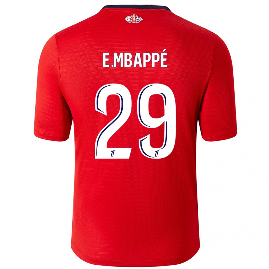 Vaikiškas Ethan Mbappe #29 Raudona Balta Namų Marškinėliai 2024/25 T-Shirt