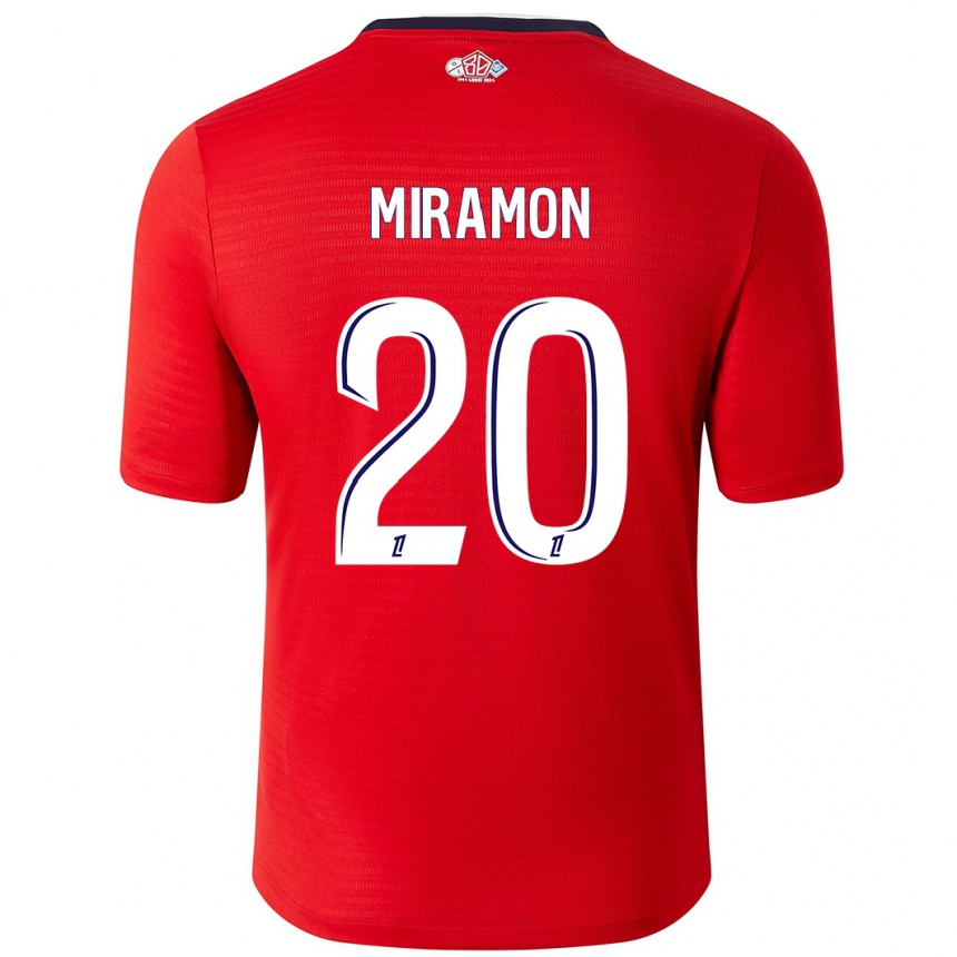 Vaikiškas Ignacio Miramón #20 Raudona Balta Namų Marškinėliai 2024/25 T-Shirt