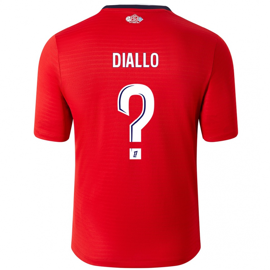 Vaikiškas Alpha Diallo #0 Raudona Balta Namų Marškinėliai 2024/25 T-Shirt