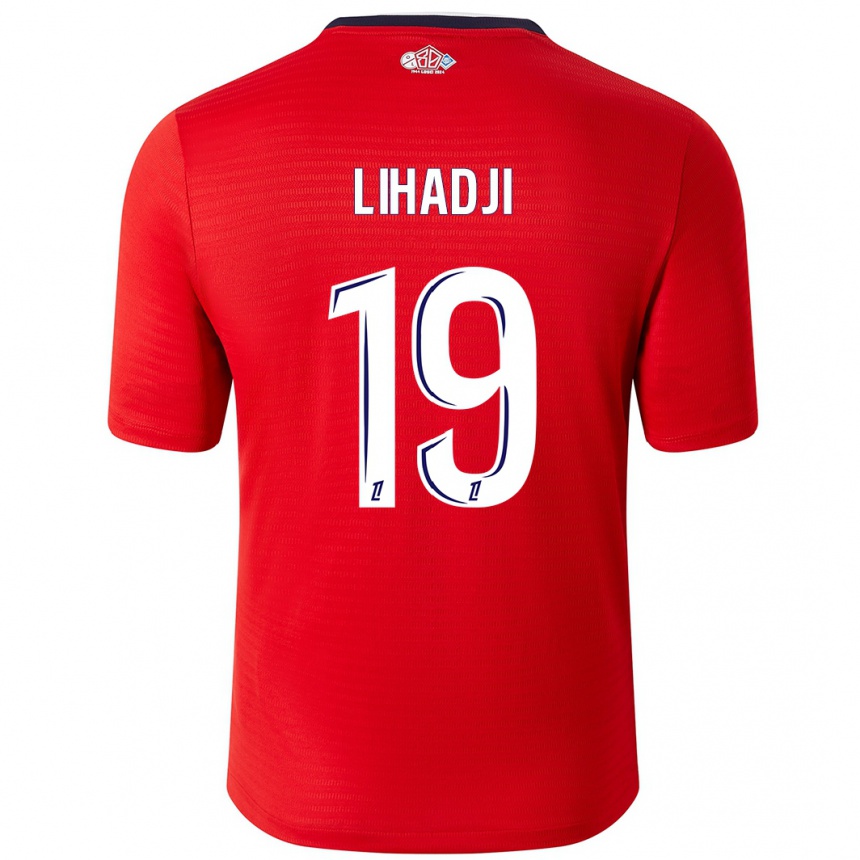 Vaikiškas Isaac Lihadji #19 Raudona Balta Namų Marškinėliai 2024/25 T-Shirt