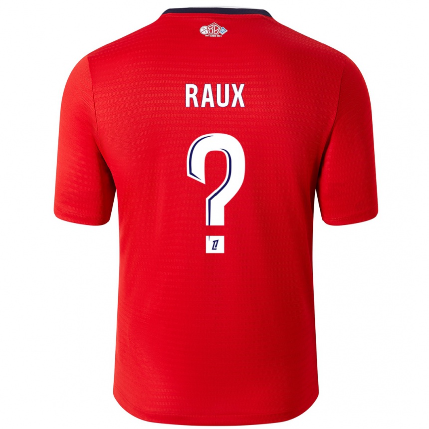 Vaikiškas Jules Raux #0 Raudona Balta Namų Marškinėliai 2024/25 T-Shirt