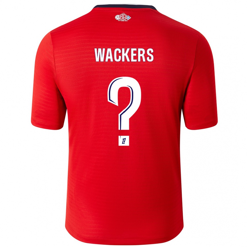 Vaikiškas Maxime Wackers #0 Raudona Balta Namų Marškinėliai 2024/25 T-Shirt