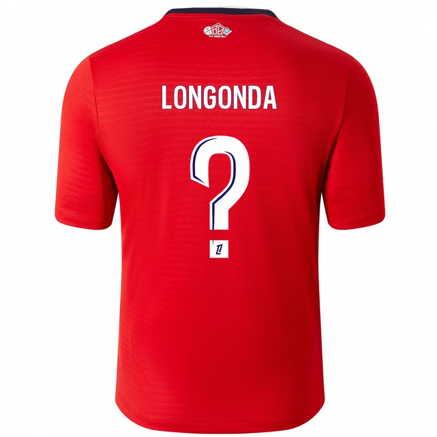 Vaikiškas Jean-Pierre Longonda #0 Raudona Balta Namų Marškinėliai 2024/25 T-Shirt