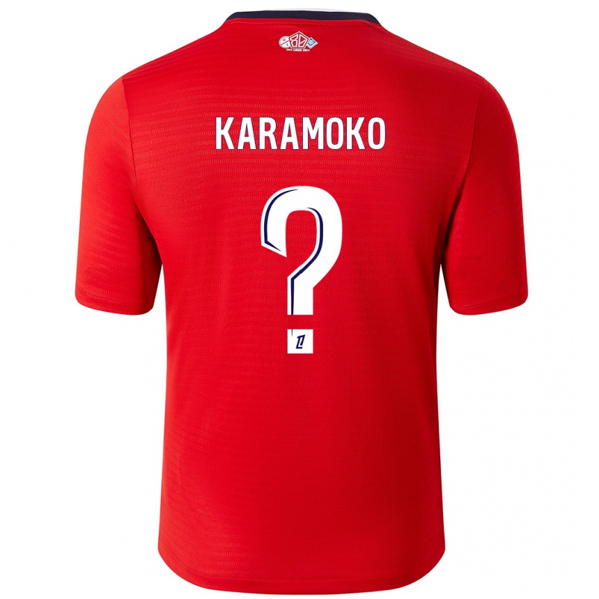 Vaikiškas Ibrahim Karamoko #0 Raudona Balta Namų Marškinėliai 2024/25 T-Shirt