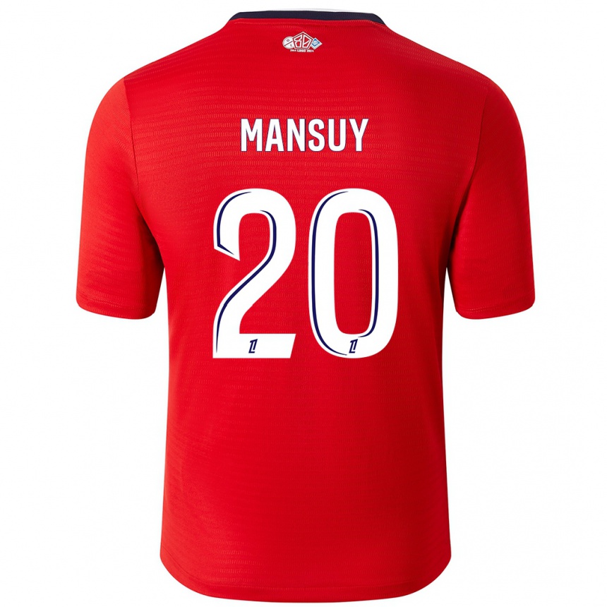 Vaikiškas Heloise Mansuy #20 Raudona Balta Namų Marškinėliai 2024/25 T-Shirt