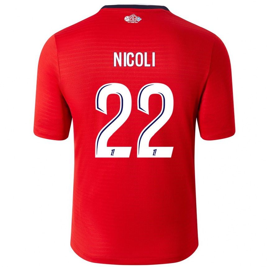 Vaikiškas Morgane Nicoli #22 Raudona Balta Namų Marškinėliai 2024/25 T-Shirt