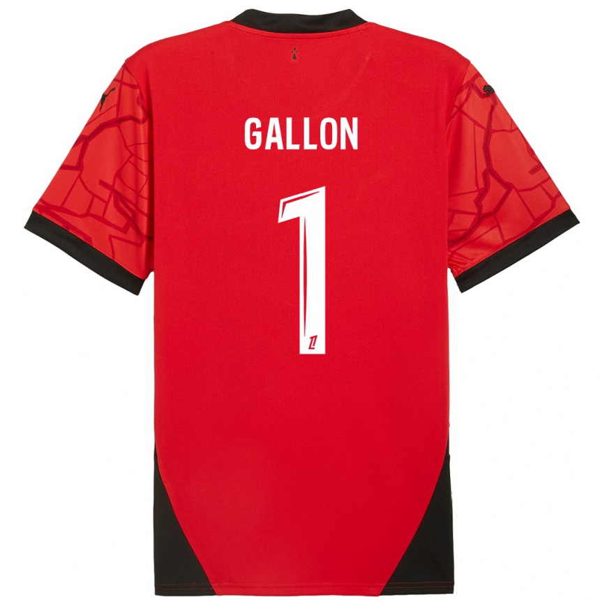 Vaikiškas Gauthier Gallon #1 Raudona Juoda Namų Marškinėliai 2024/25 T-Shirt