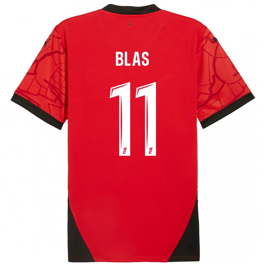 Vaikiškas Ludovic Blas #11 Raudona Juoda Namų Marškinėliai 2024/25 T-Shirt