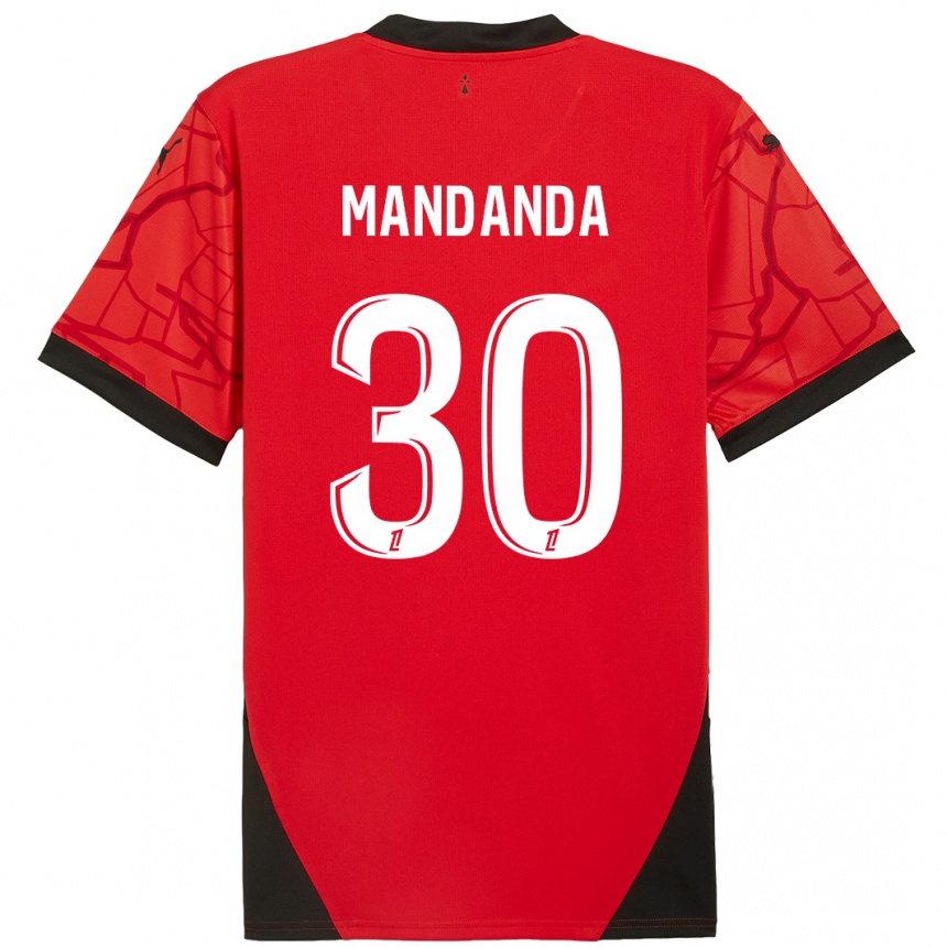 Vaikiškas Steve Mandanda #30 Raudona Juoda Namų Marškinėliai 2024/25 T-Shirt