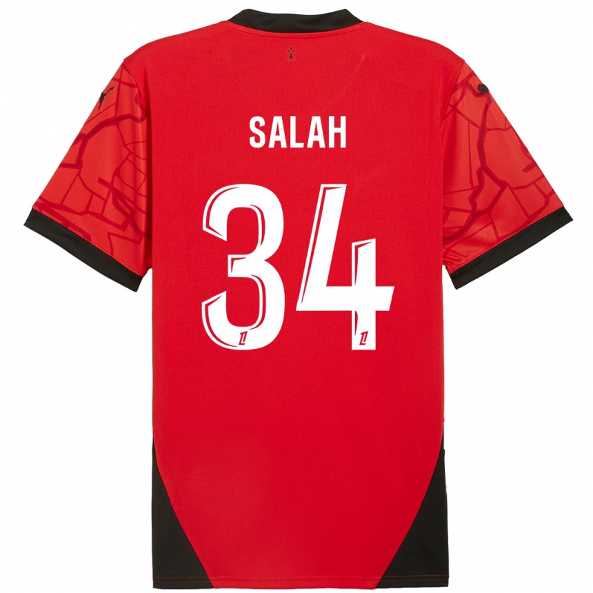 Vaikiškas Ibrahim Salah #34 Raudona Juoda Namų Marškinėliai 2024/25 T-Shirt