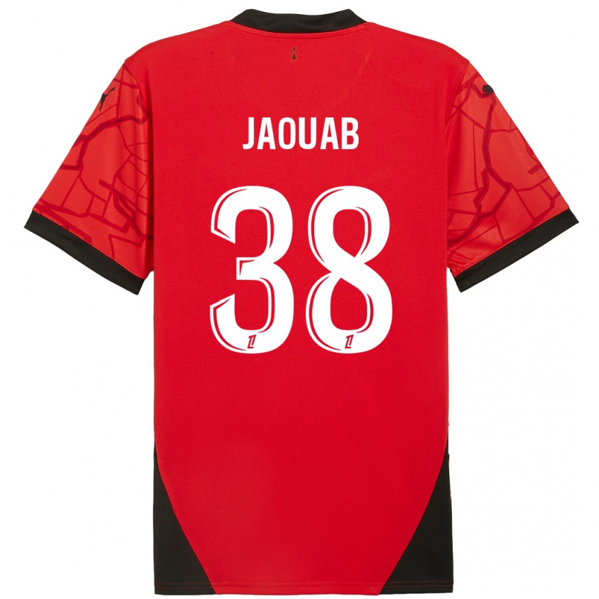 Vaikiškas Mohamed Jaouab #38 Raudona Juoda Namų Marškinėliai 2024/25 T-Shirt