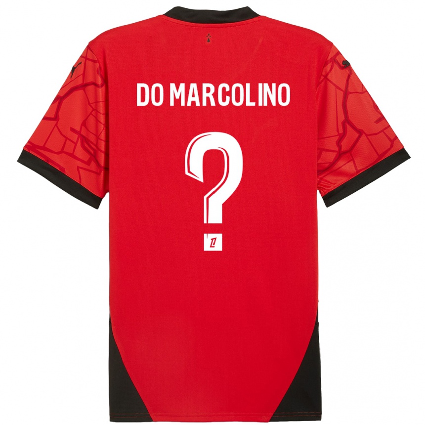 Vaikiškas Arsène Do Marcolino #0 Raudona Juoda Namų Marškinėliai 2024/25 T-Shirt