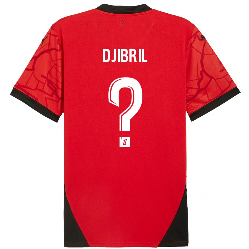 Vaikiškas Djibril Diallo #0 Raudona Juoda Namų Marškinėliai 2024/25 T-Shirt