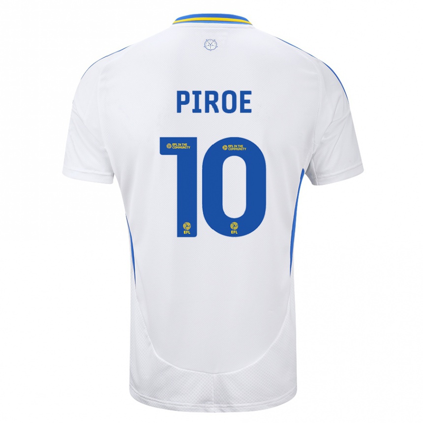 Vaikiškas Joël Piroe #10 Balta Mėlyna Namų Marškinėliai 2024/25 T-Shirt