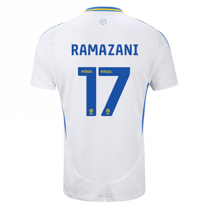 Vaikiškas Largie Ramazani #17 Balta Mėlyna Namų Marškinėliai 2024/25 T-Shirt