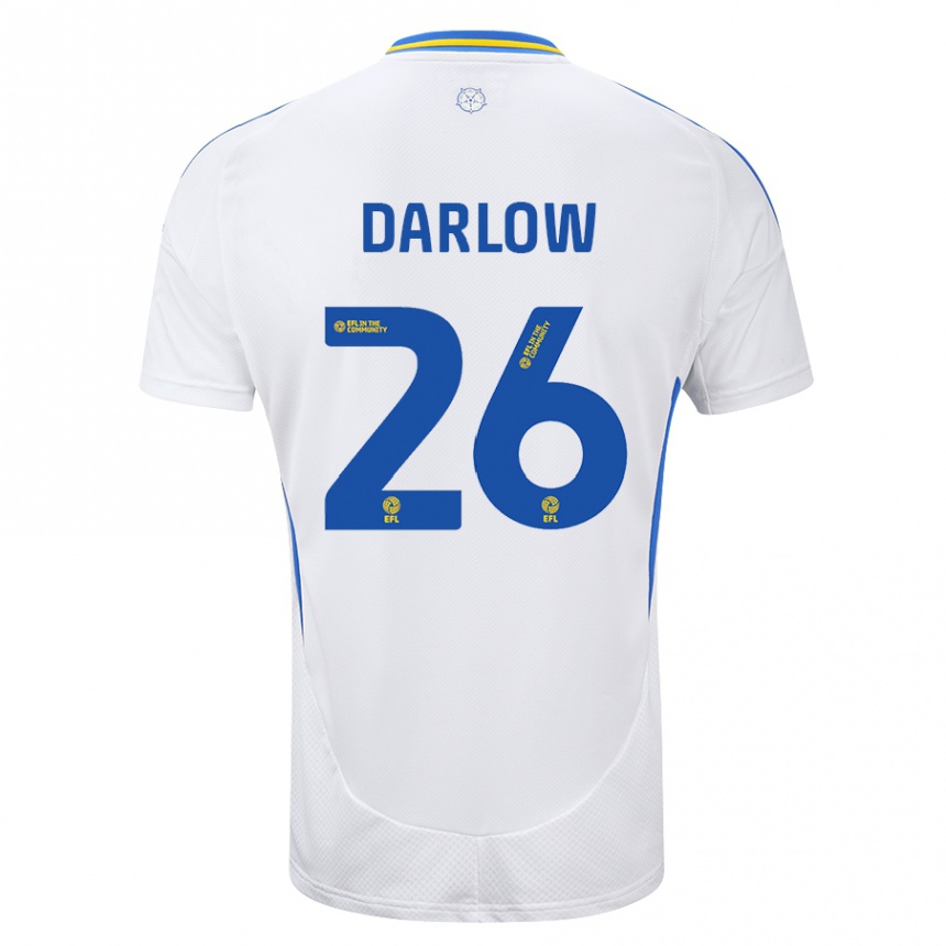 Vaikiškas Karl Darlow #26 Balta Mėlyna Namų Marškinėliai 2024/25 T-Shirt