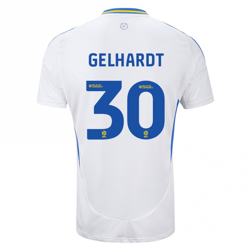 Vaikiškas Joe Gelhardt #30 Balta Mėlyna Namų Marškinėliai 2024/25 T-Shirt