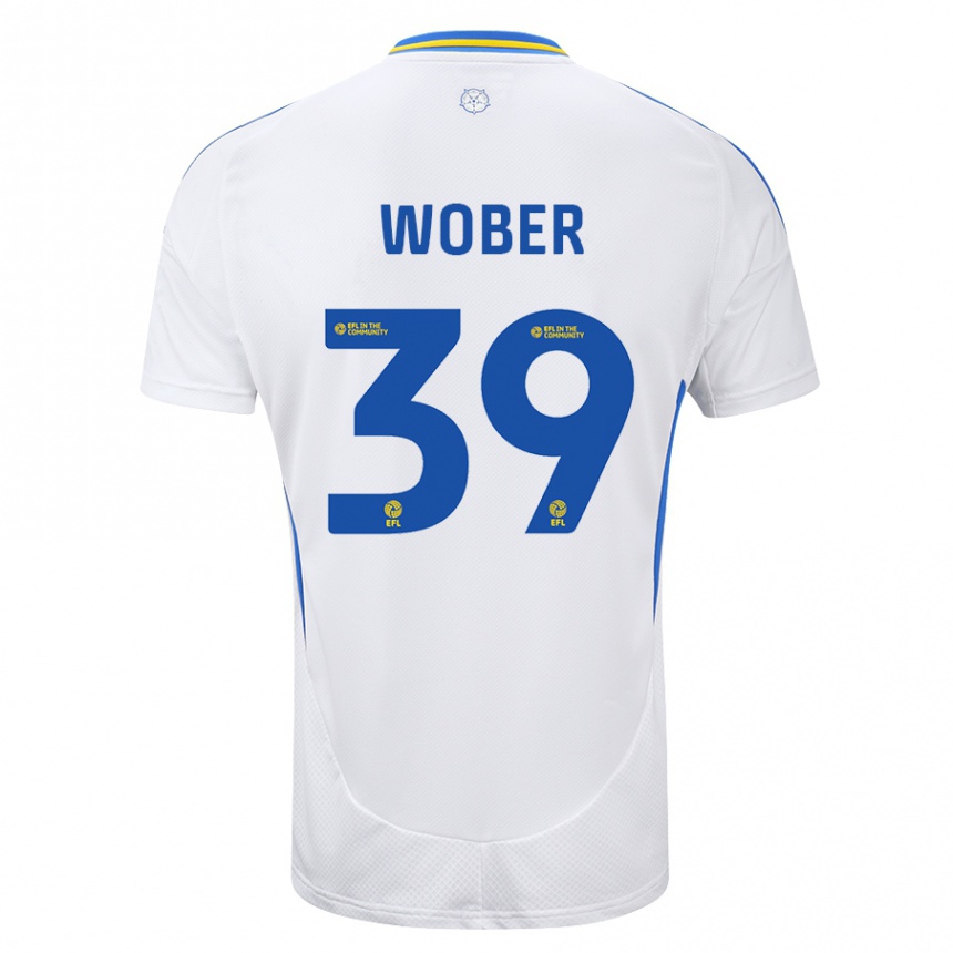 Vaikiškas Maximilian Wöber #39 Balta Mėlyna Namų Marškinėliai 2024/25 T-Shirt