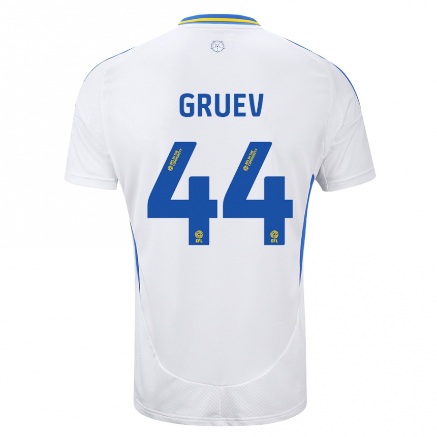 Vaikiškas Ilia Gruev #44 Balta Mėlyna Namų Marškinėliai 2024/25 T-Shirt