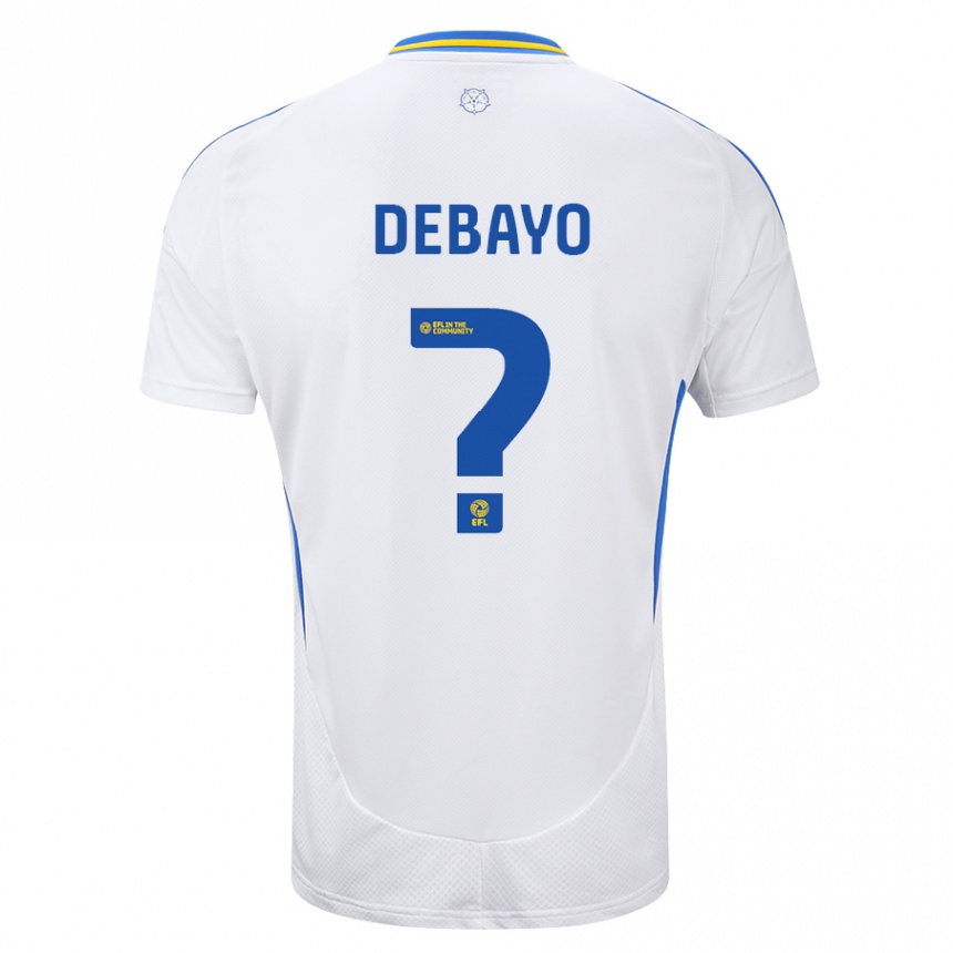 Vaikiškas James Debayo #0 Balta Mėlyna Namų Marškinėliai 2024/25 T-Shirt