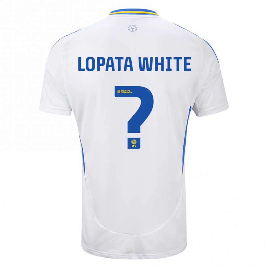 Vaikiškas Reuben Lopata-White #0 Balta Mėlyna Namų Marškinėliai 2024/25 T-Shirt